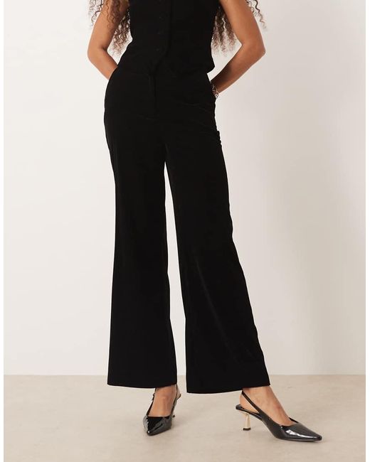Nobody's Child White Slim Leg Velvet Trousers Co-Ord