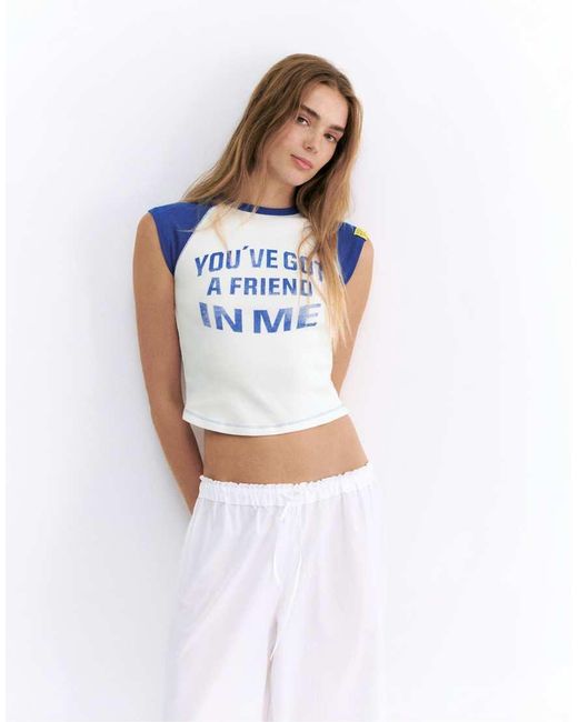 Pull&Bear White Toy Story Raglan Sleeve T-shirt