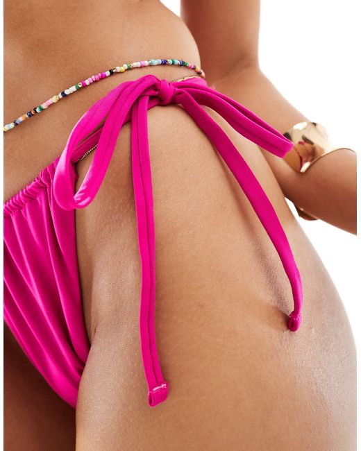 ASOS Pink Lori 2 Pack Tie Side Bikini Bottom