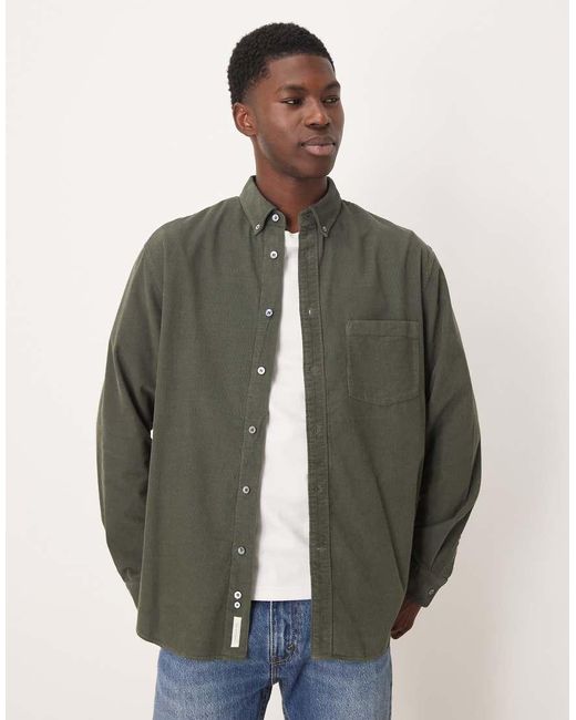 ARKET Green Cord Shirt With Button Down Collar for men