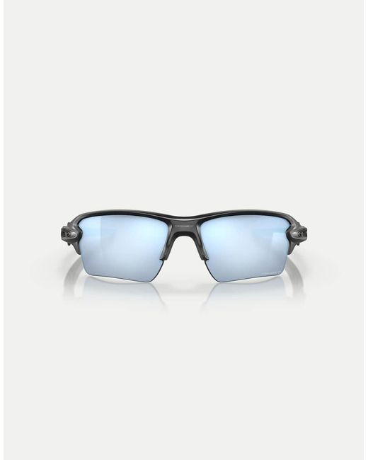 Oakley Blue Flak 2.0 Xl Rectangle Polarised Sunglasses With Mirrored Lens for men