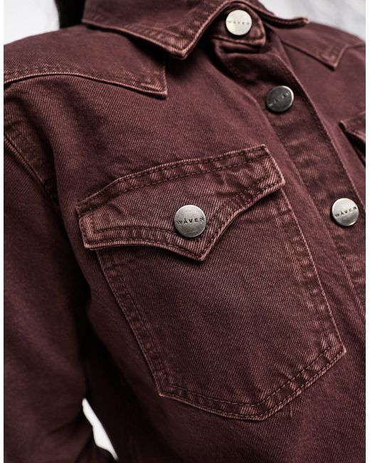 Karra - chemise en jean style western - astrodust WÅVEN en coloris Brown