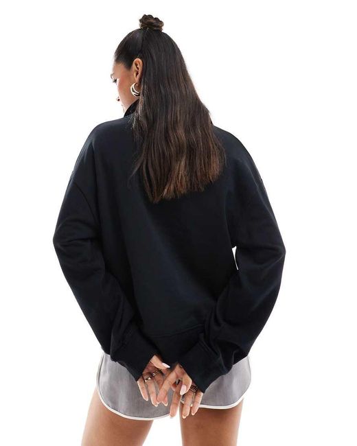ASOS Black Funnel Neck Half Zip Sweatshirt