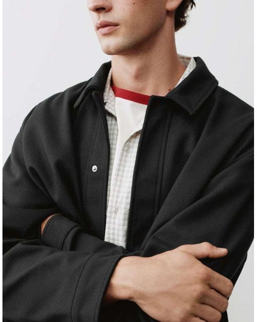 Pull&Bear Black Trucker Jacket for men