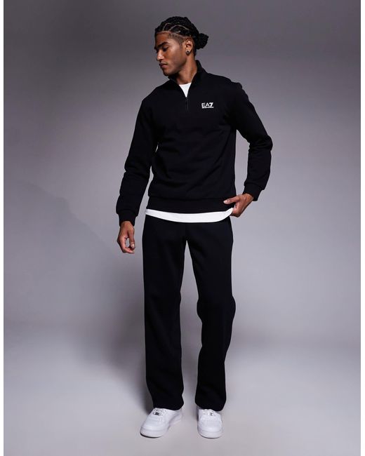 EA7 Blue Armani Train Core Logo Half Zip Sweatshirt for men