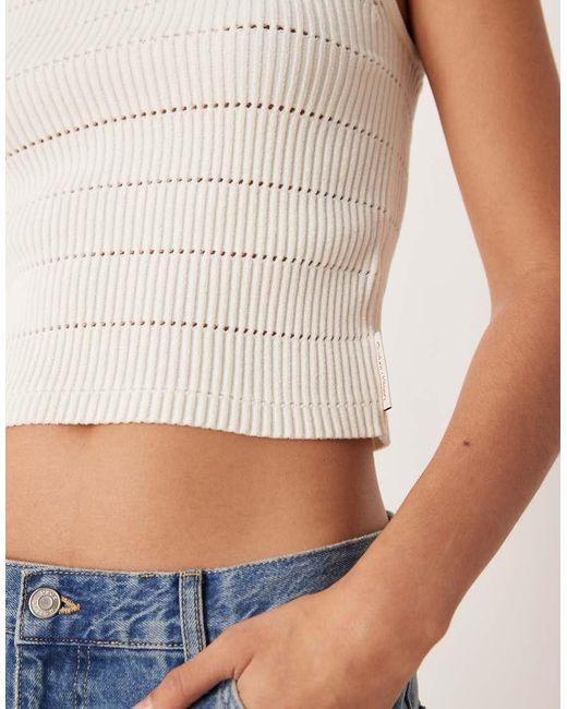 Calvin Klein Blue Cropped Chenille Knitted Vest