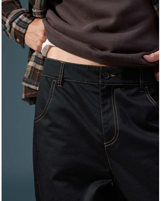 ASOS Oversized Baggy Broek Met Detail Op De Achterzak in het Blue voor heren