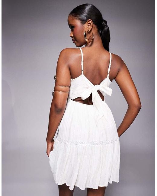River Island White Mini Beach Dress