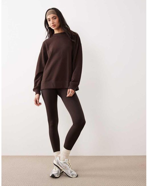 Abercrombie & Fitch Brown Ypb Mockneck Terry Oversized Sweatshirt