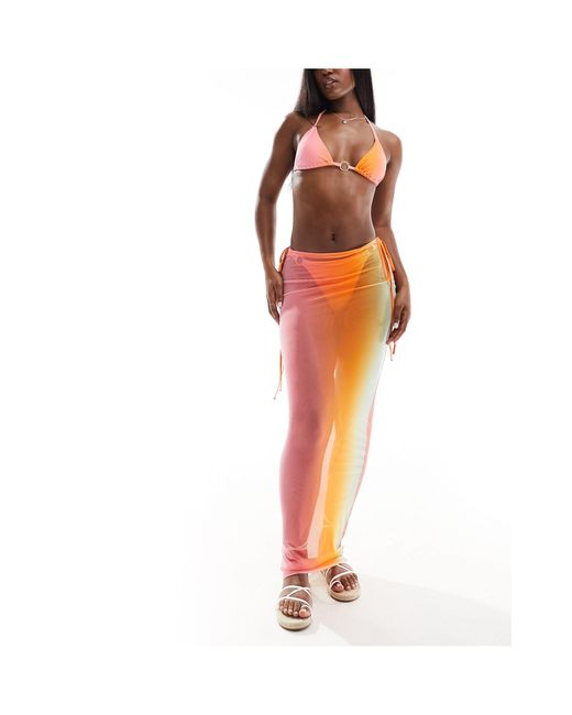 SIMMI Orange Simmi Ring Detail Triangle Bikini Top