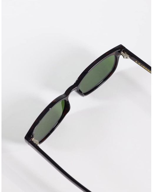 A.Kjærbede Green Charlie Slim Rectangular Sunglasses