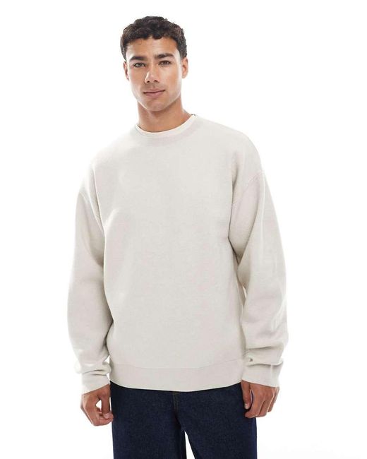 Jack & Jones White Premium Soft Crew Neck Jumper for men