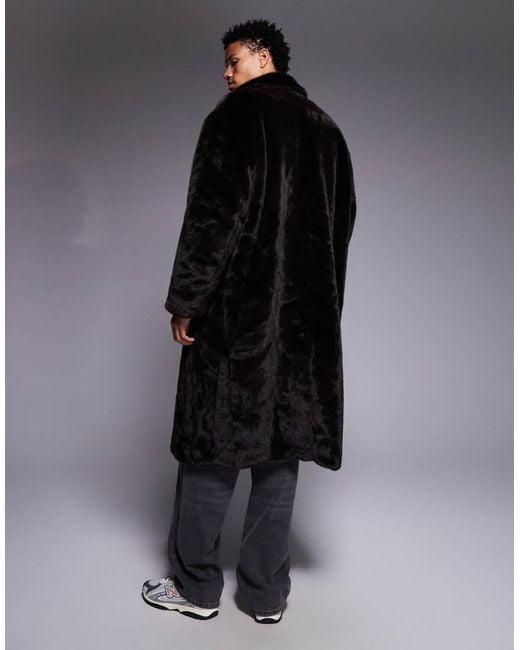 Cappotto Taglio Lungo Oversize di ASOS in Black da Uomo