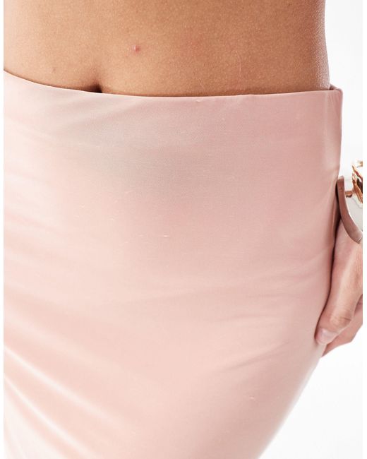 In The Style Pink Exclusive Slinky Maxi Skirt Co-ord
