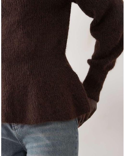 Vila Multicolor Peplum Hem Rib Knitted Jumper