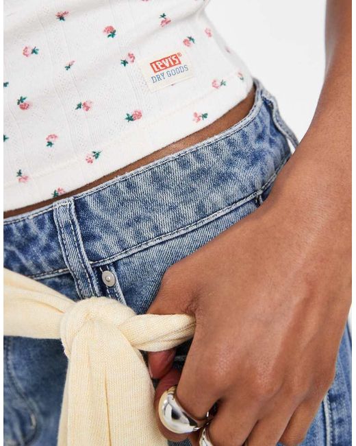 Levi's White Dry Goods Pointelle Ditsy Print Cami Top