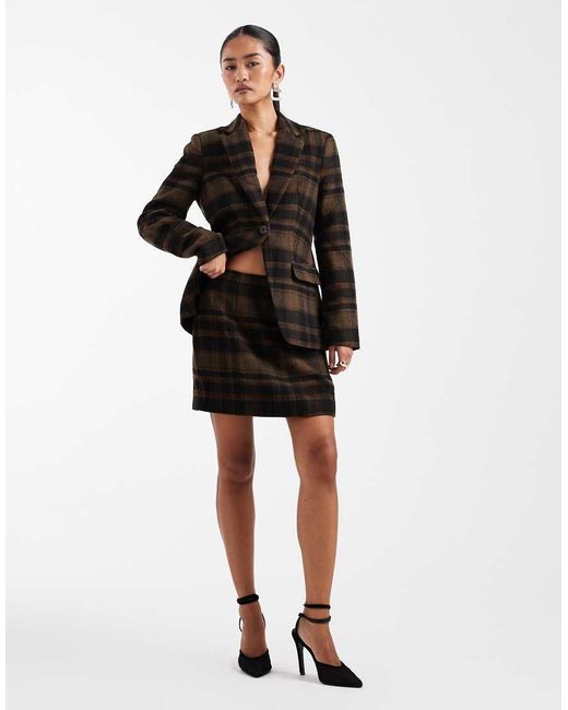 Vero Moda Black Flannel Mini Skirt Co-ord