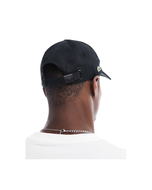 Gorra negra con logo lateral Lacoste de hombre de color Black