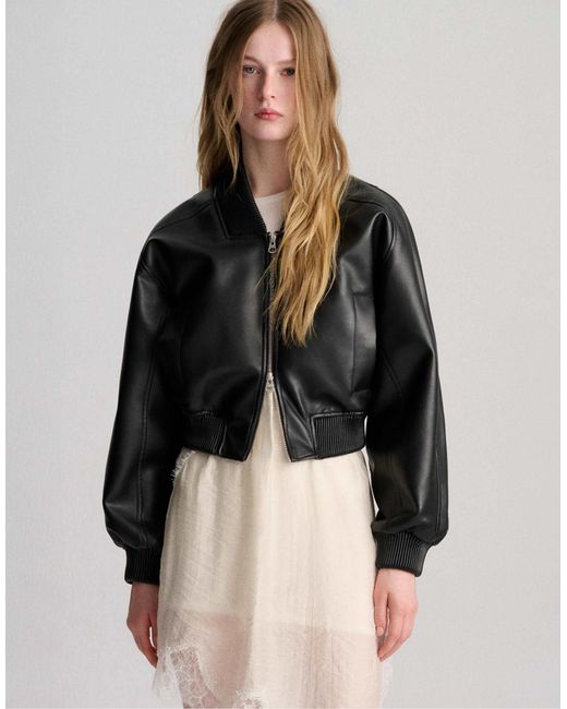 Pull&Bear Black – bomberjacke
