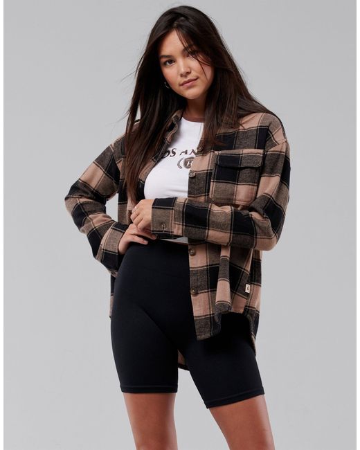 Camisa hollister cuadros café/ blanco de segunda mano - GoTrendier
