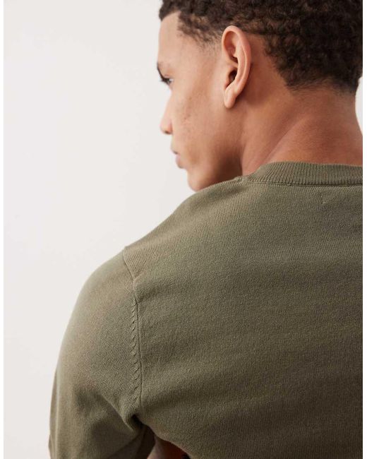 River Island Green Knitted T-shirt for men