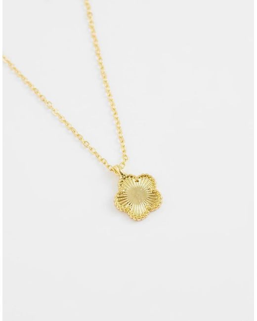 New Look Metallic Clover Flower Plated Necklace