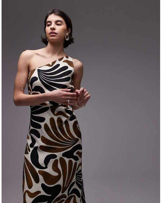 Mango Black One Shoulder Midaxi Dress