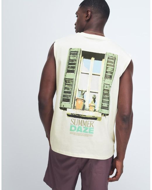 Jack & Jones Gray Oversize Vest With Summer Daze Back Print for men