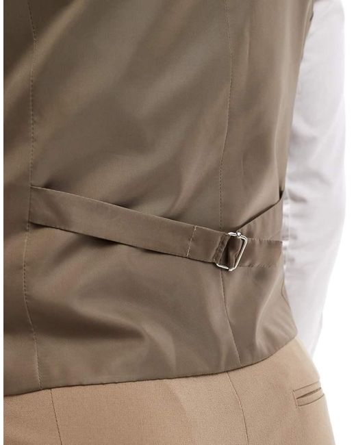 ASOS Natural Slim Suit Waistcoat for men