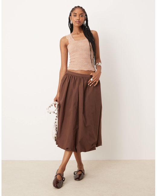 Free People Brown Love Letter Textured Cami Top