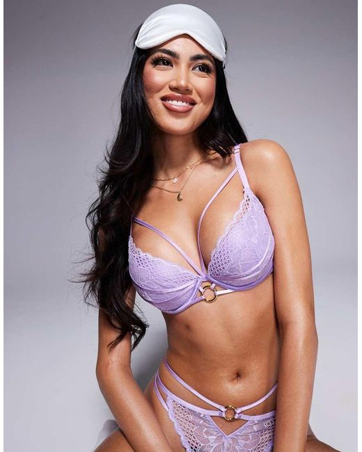 Ann Summers Purple Compelling Padded Plunge Bra