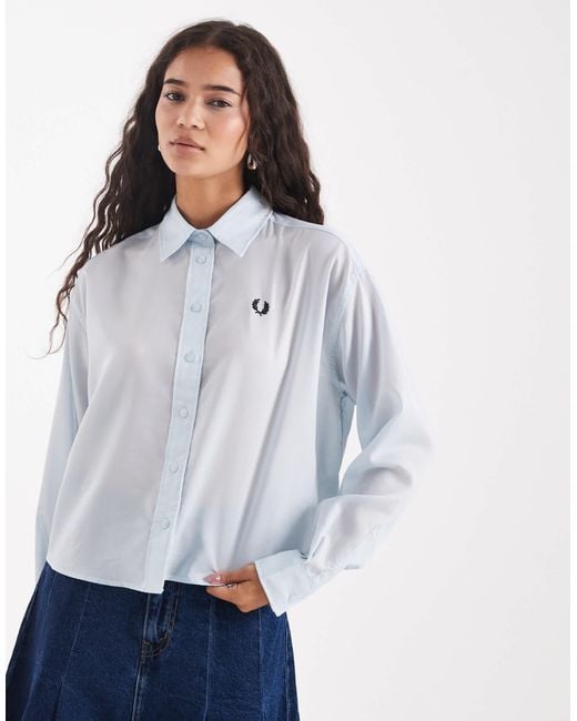 Fred Perry Blue Button Through Shirt