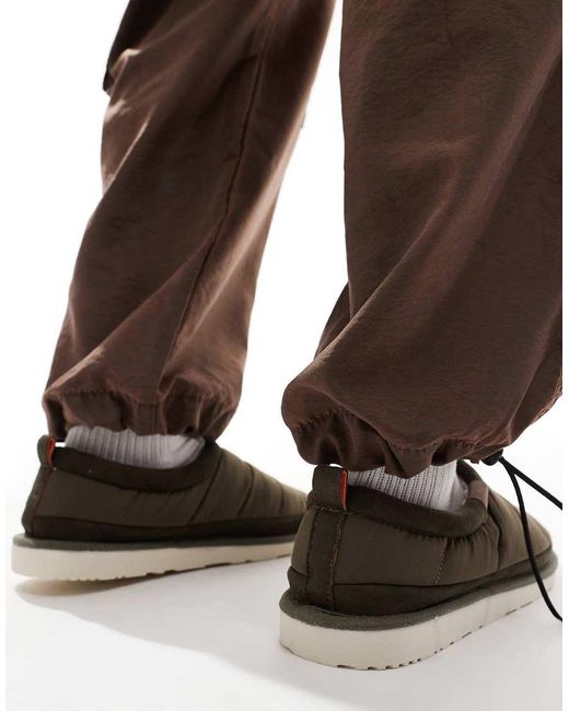 Jack & Jones Brown Padded Nylon Slipper for men