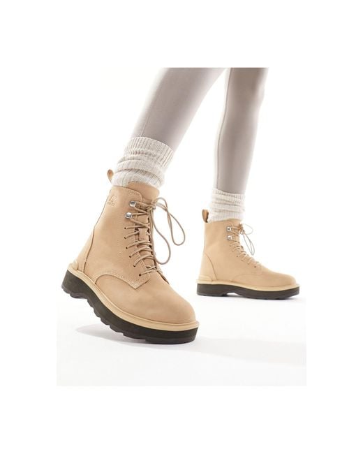 Sorel Hi line Lace Up Boots in White Lyst UK