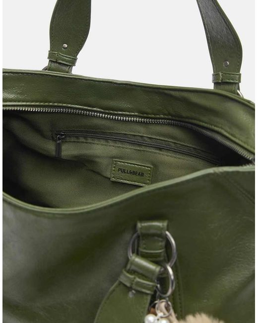 Pull&Bear Green Embellished Shopper Bag