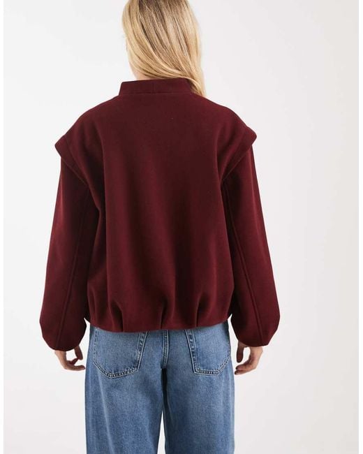 ASOS Red 80's Shoulders Formal Bubble Hem Jacket