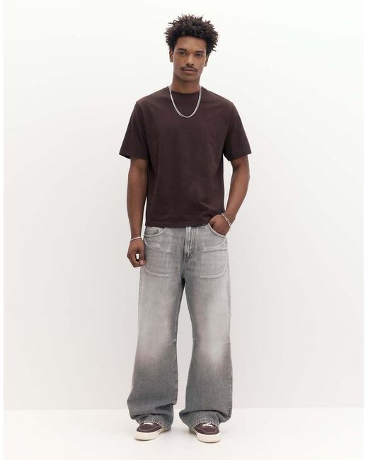 T-Shirt Basic A Maniche Corte di Pull&Bear in Brown da Uomo