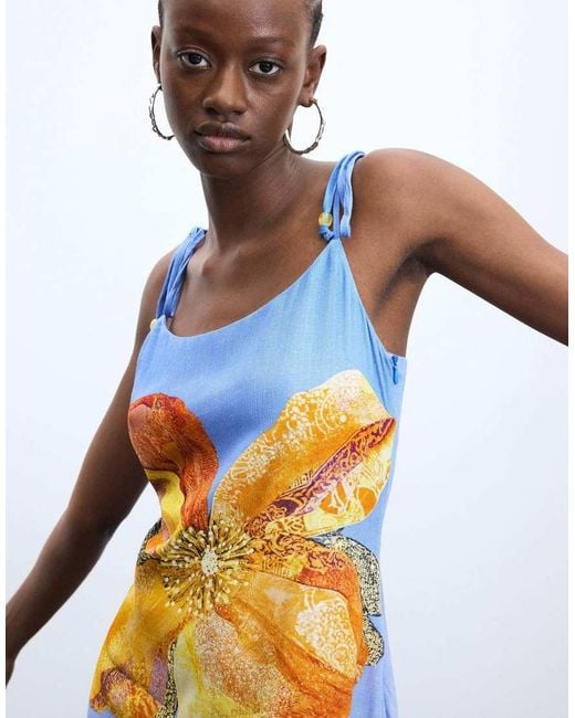 Desigual Blue Printed Maxi Dress
