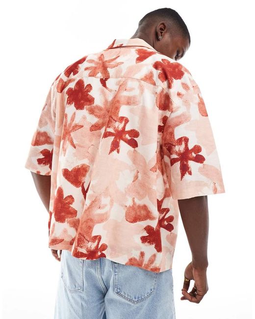 Camicia Oversize Squadrata Con Stampa Floreale di ASOS in Pink da Uomo