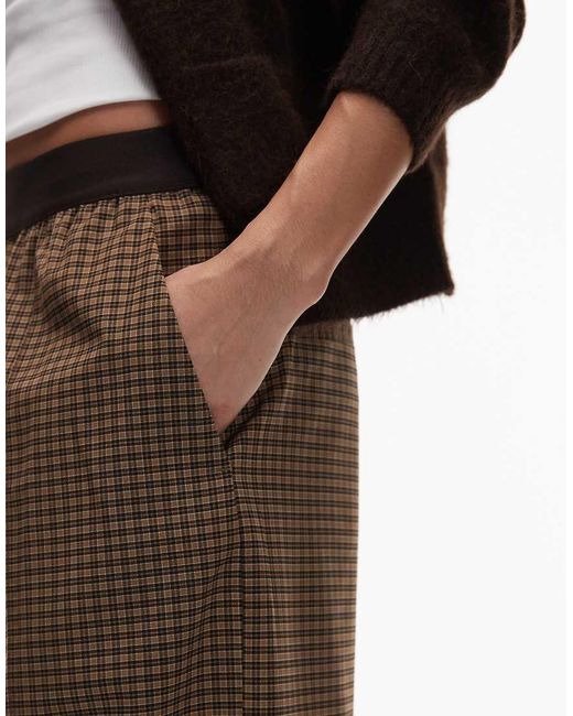 ARKET Brown Wool Blend Stretch Straight Leg Pants With Elasticized Waist