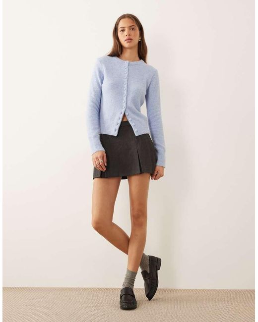 ASOS Gray Tailored Box Pleat Mini Skort
