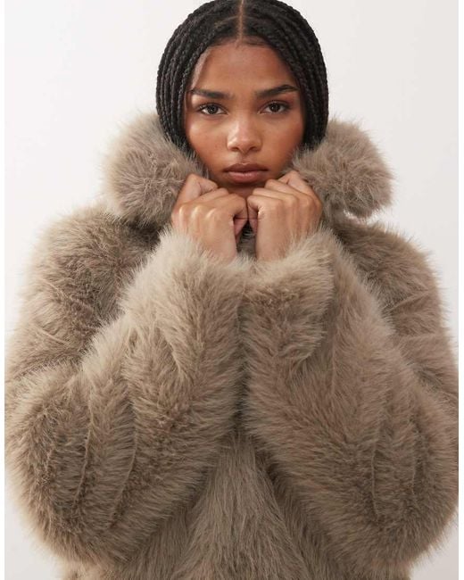 Noisy May Natural Faux Fur Coat