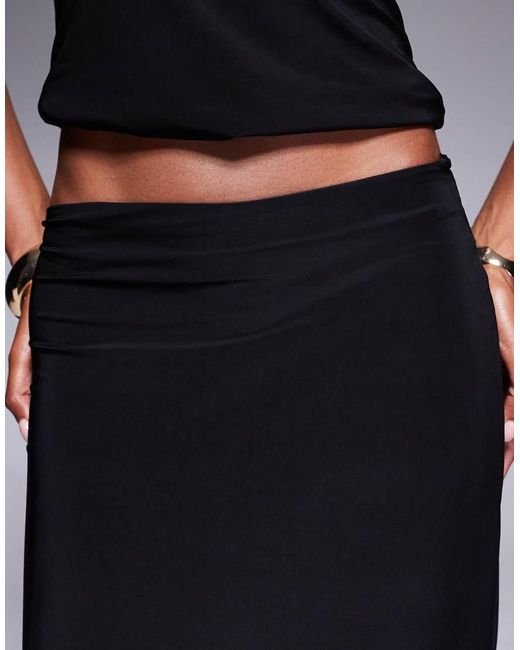 Fashionkilla Blue Double Sculpted Slinky Maxi Skirt