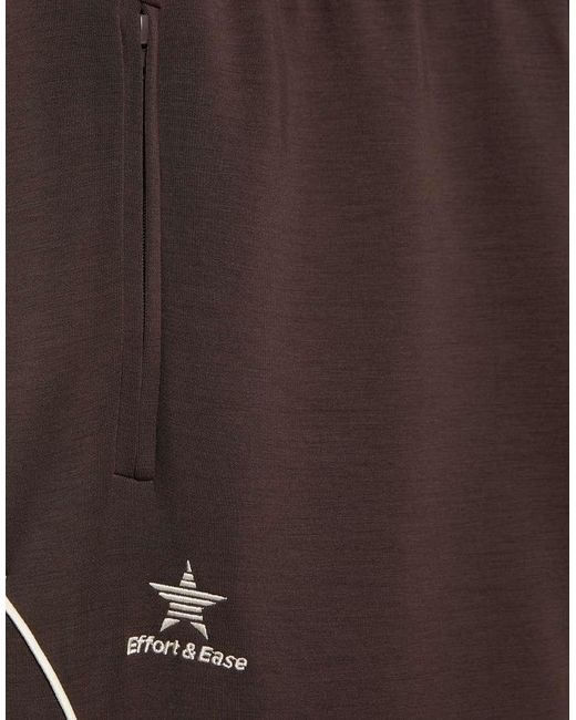 Pull&Bear Brown Flowy joggers With Piping