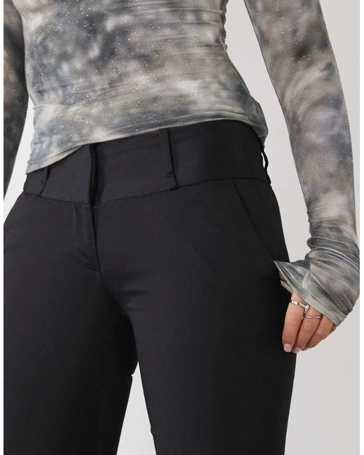 Monki Black Flared Tailored Trousers