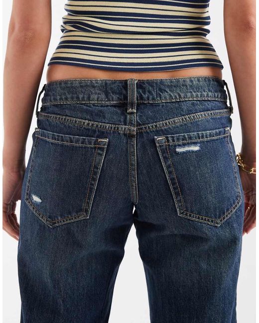 Hollister Blue Ultra Low Rise Tie Waist baggy Jeans