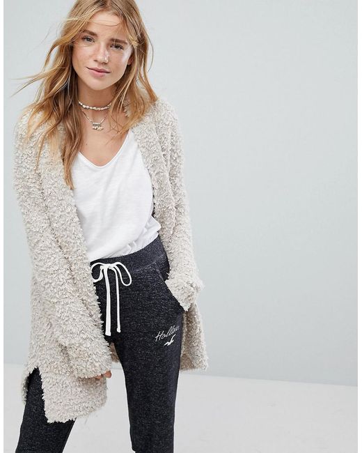 Hollister Natural Popcorn Soft Knit Cardigan