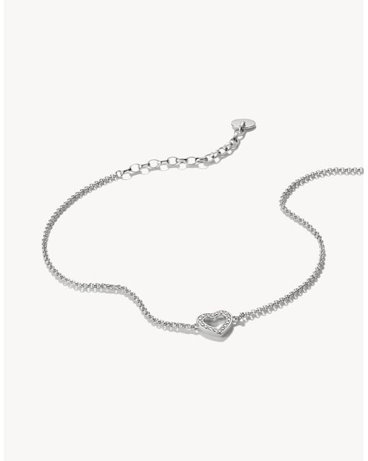 Thomas Sabo Natural Anklet Heart With Zirconia