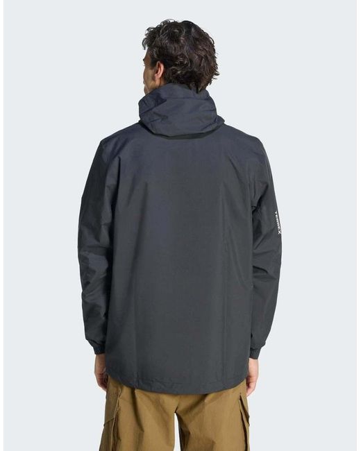 Adidas Originals Blue Terrex Multi 2.5 Layer Climaproof Rain Jacket for men