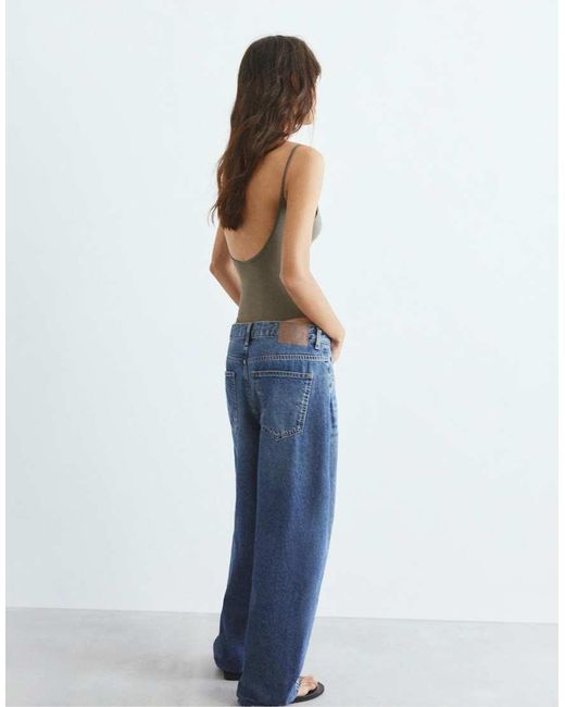 Pull&Bear Blue Polyamide Bodysuit With Thin Straps